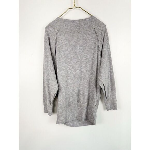 Free People Size Small Palisades Off-The-Shoulder Thermal Sweater Top Grey - Picture 2 of 6